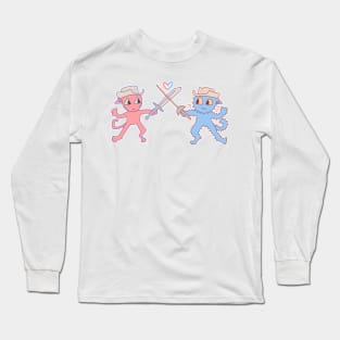 Two Cats Having A Duel Long Sleeve T-Shirt